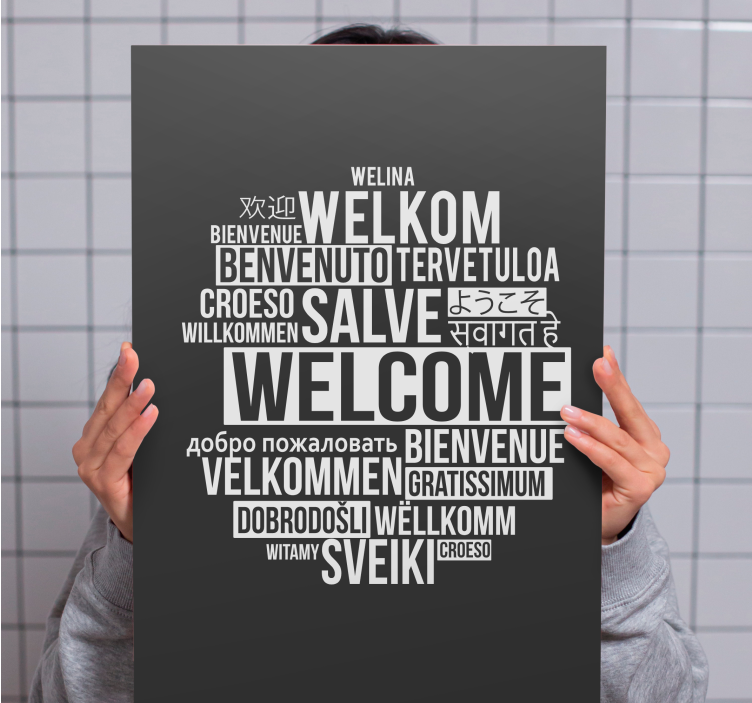 Global welcome message na platnu za notranjo opremo - TenStickers