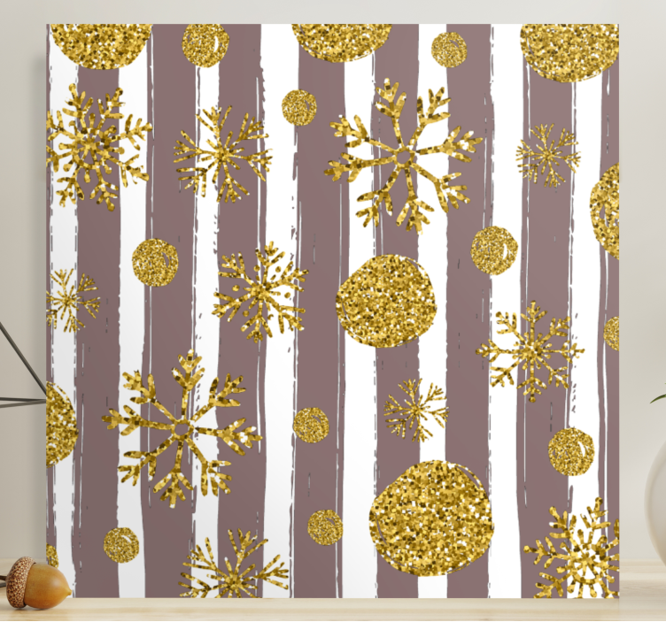 Golden snowflake patterns platno slikanje dekoracija - TenStickers