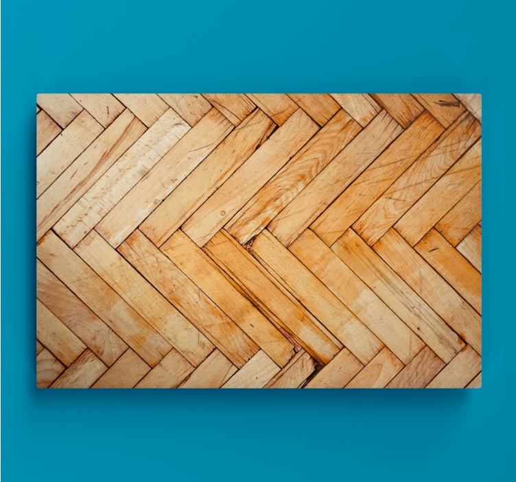 Herringbone wooden pattern platno slikanje dekoracija - TenStickers