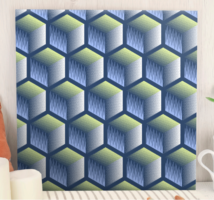Hexagonal cube pattern platno slike geometrijski vzorci - TenStickers