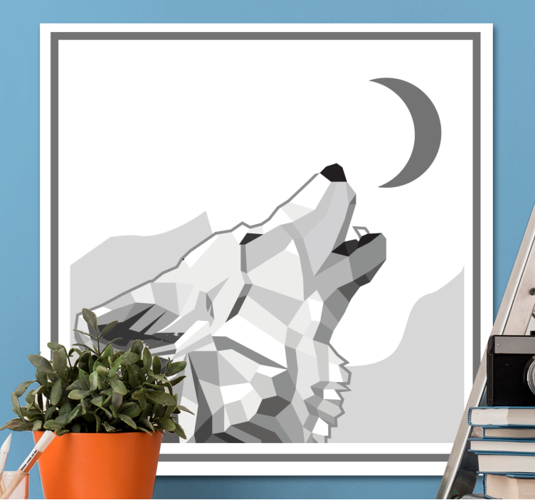 Howling wolf platno slikarstvo pes - TenStickers
