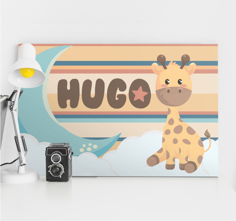 Igriv dizajn žirafe platno slikanje za dojenčke - TenStickers