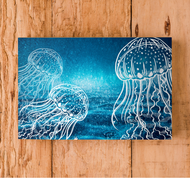Jellyfish ocean life slikanje na platnu z morskim motivom - TenStickers