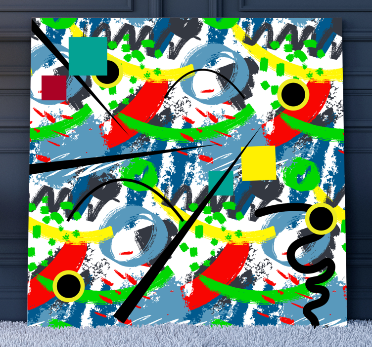 Kandinsky style abstraktna platnena stenska umetnost - TenStickers