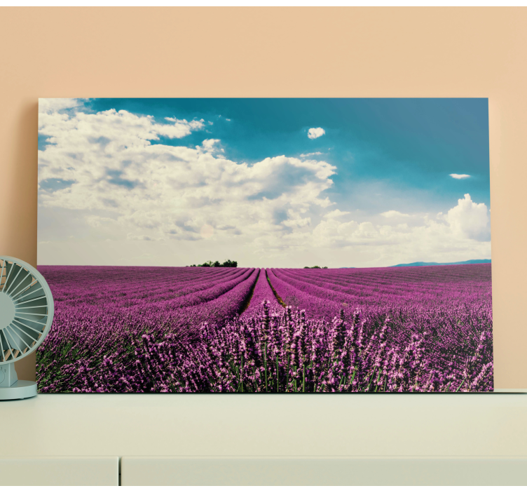Lavender field landscape slikarsko platno z rožami - TenStickers
