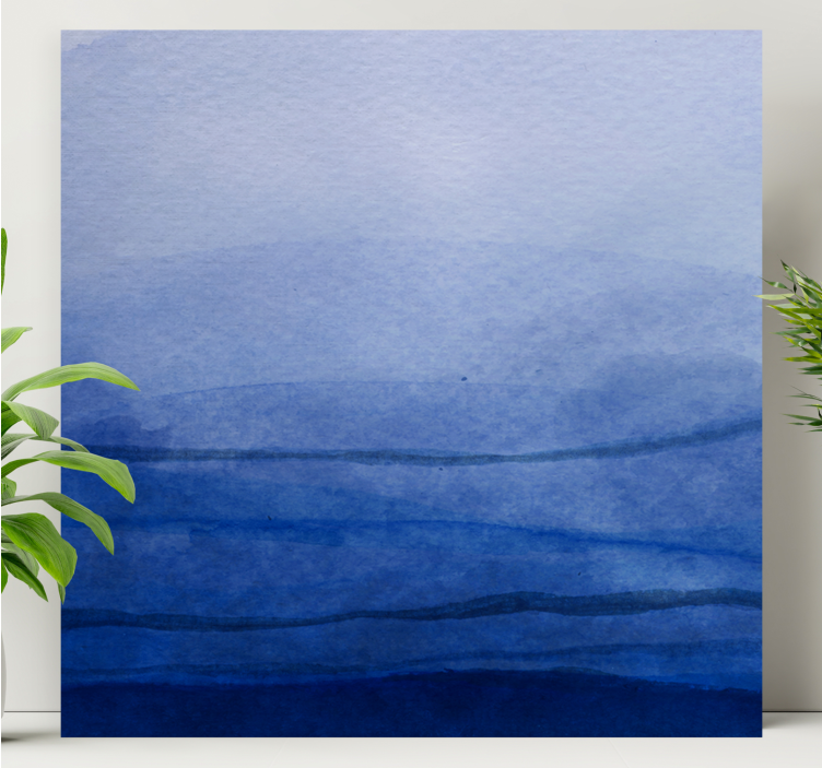 Layered blue tones povzetek na platnu - TenStickers