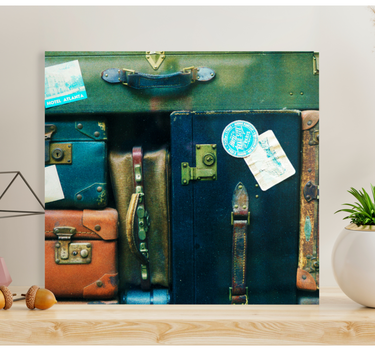 Lepi starinski kovčki stenski odtisi spalnice - TenStickers