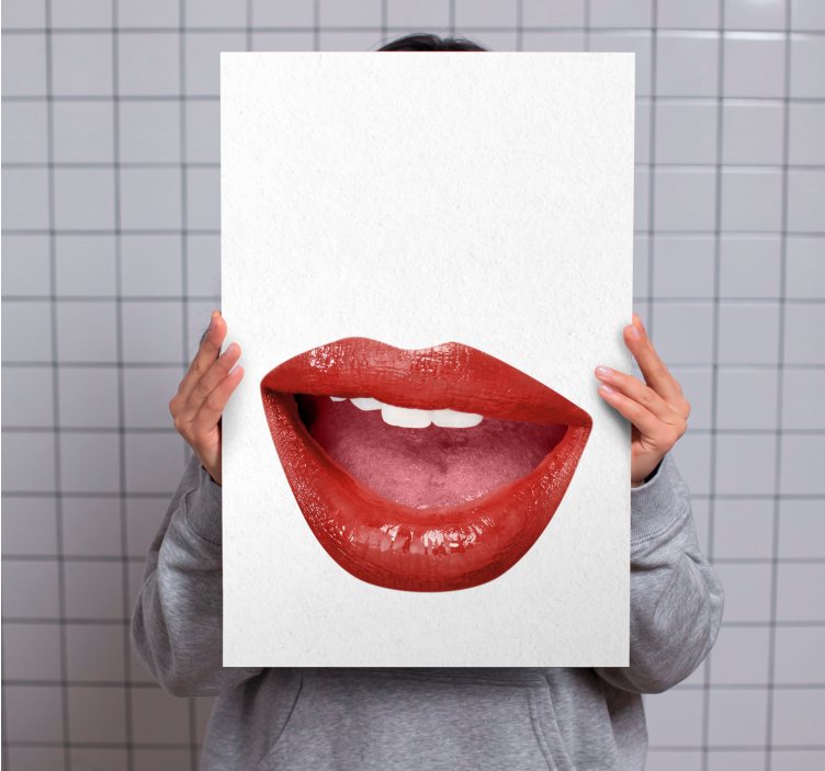 Lips portrait z motivom ljudi in likov na platnu - TenStickers