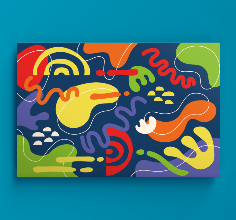 Lively organic shapes povzetek na platnu - TenStickers