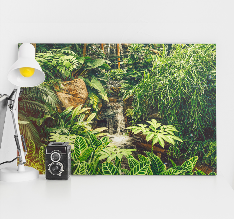 Lush tropical oasis slikarsko platno z rastlinami - TenStickers