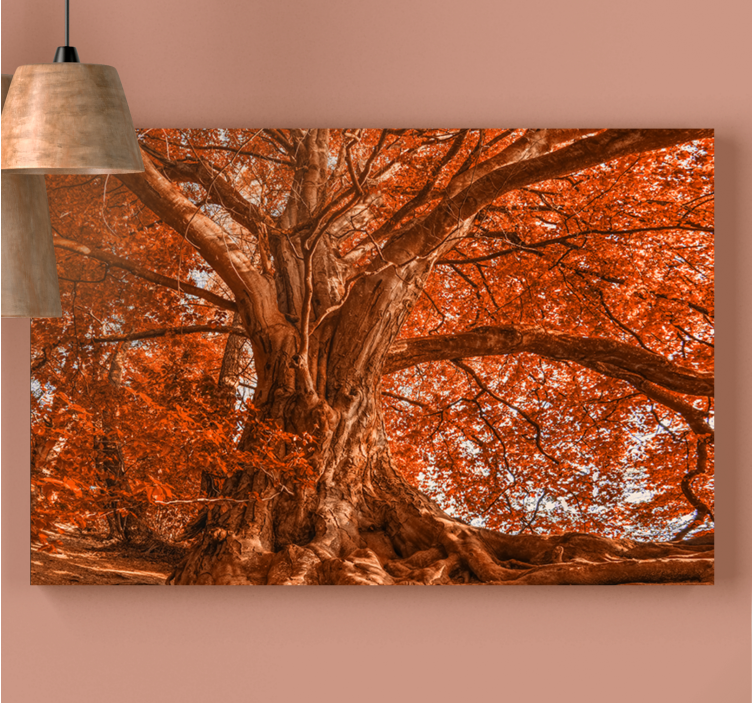 Majestic autumn canopy platna z enojnim drevesom - TenStickers