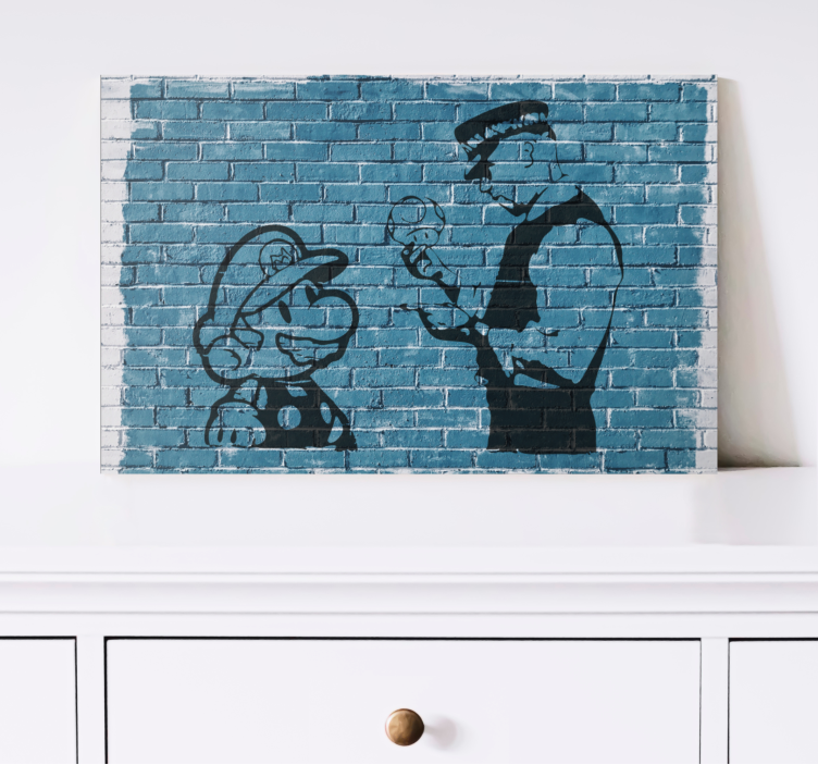 Mario in policist tisk video iger na platnu - TenStickers