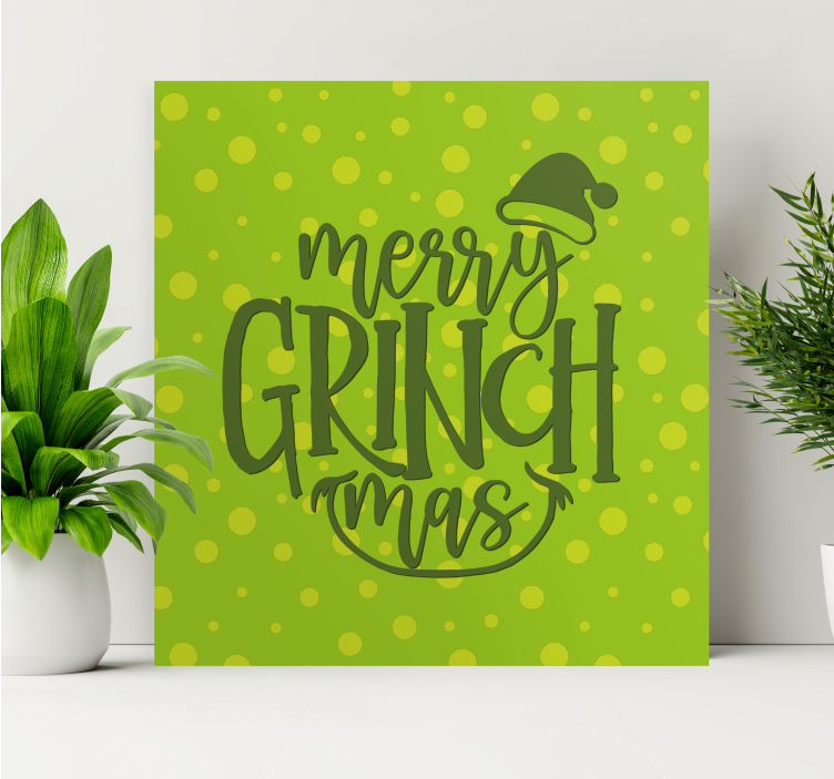 Merry grinchmas greeting platno za notranjo opremo - TenStickers