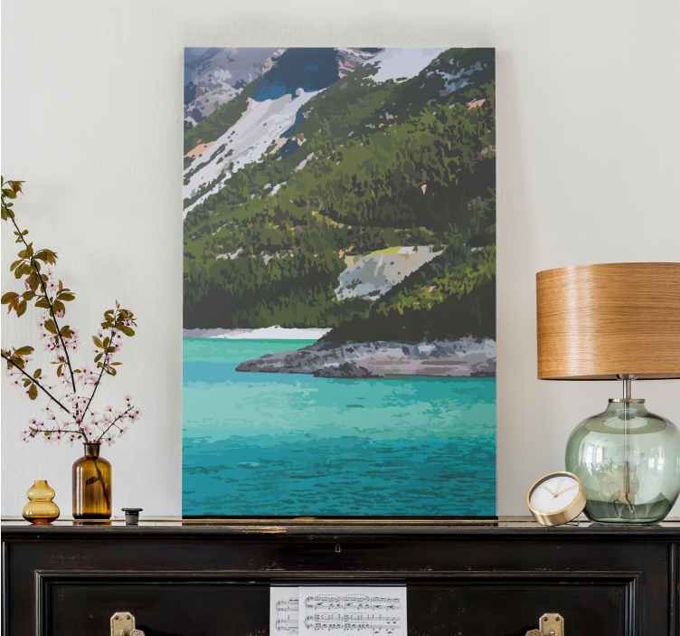 Miren pogled na gore platno slika zemljevidov - TenStickers