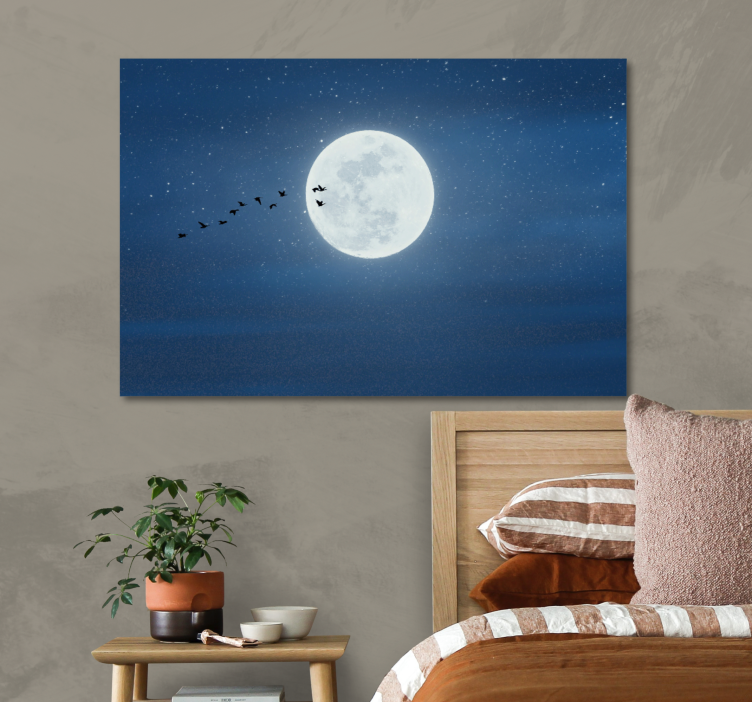 Moonlit flight platno slika zemljevidov - TenStickers