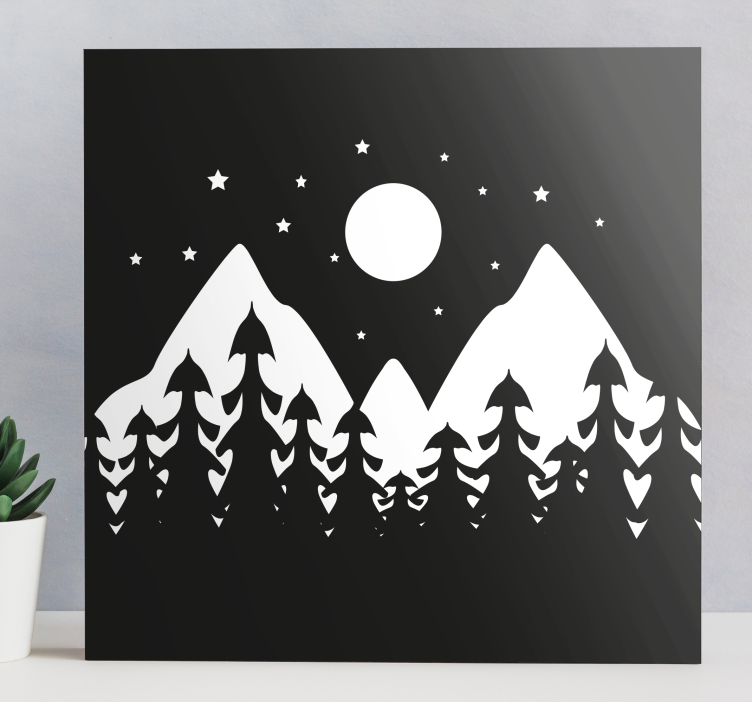 Mountain forest scene platno slika zemljevidov - TenStickers