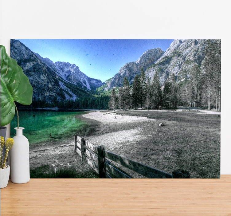 Mountain lake serenity platno slika zemljevidov - TenStickers