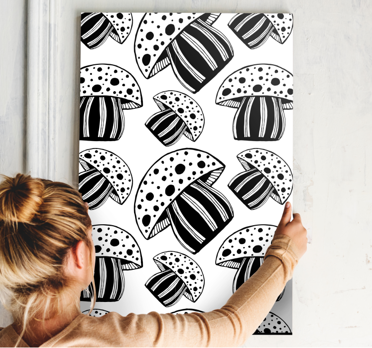Mushroom motif platno slikanje ribe - TenStickers