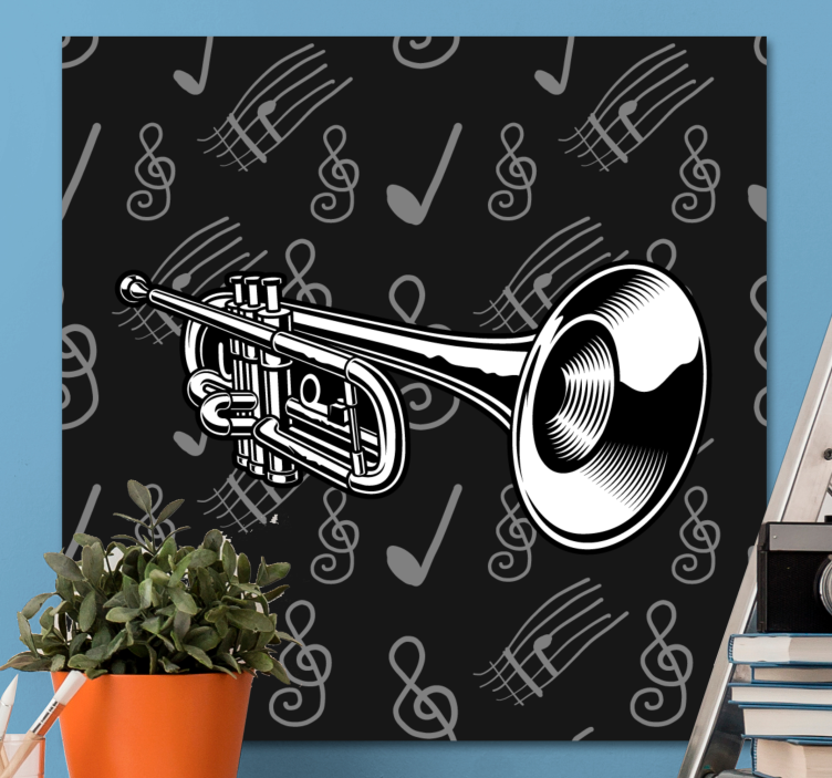 Musical brass trumpet platno slikanje glasbe - TenStickers
