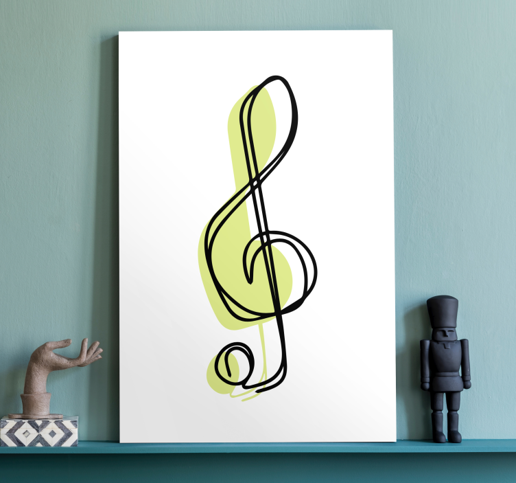 Musical clef outline platno slikanje glasbe - TenStickers
