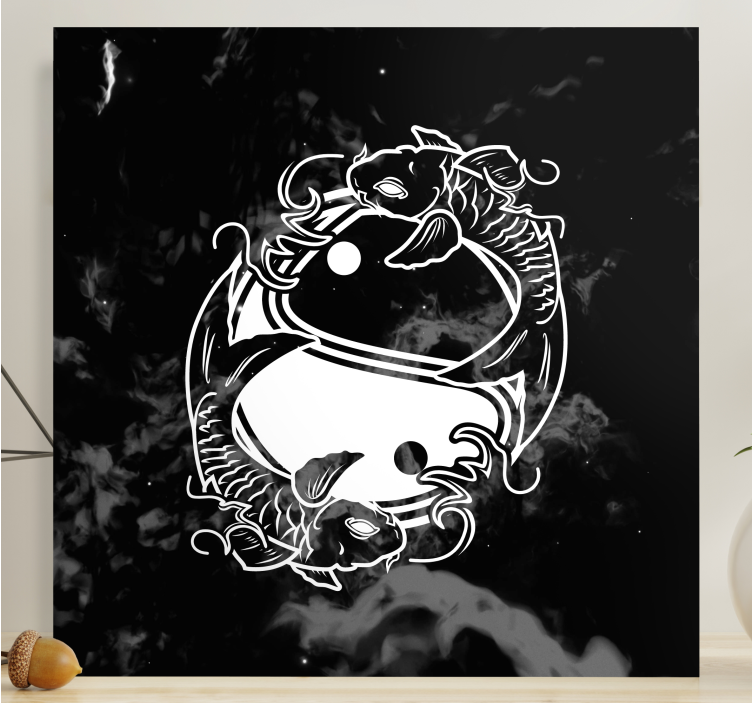 Yin yang bilanca rib zen platno - TenStickers