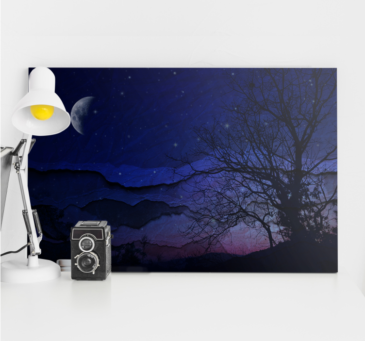 Night sky serenity platno slika zemljevidov - TenStickers
