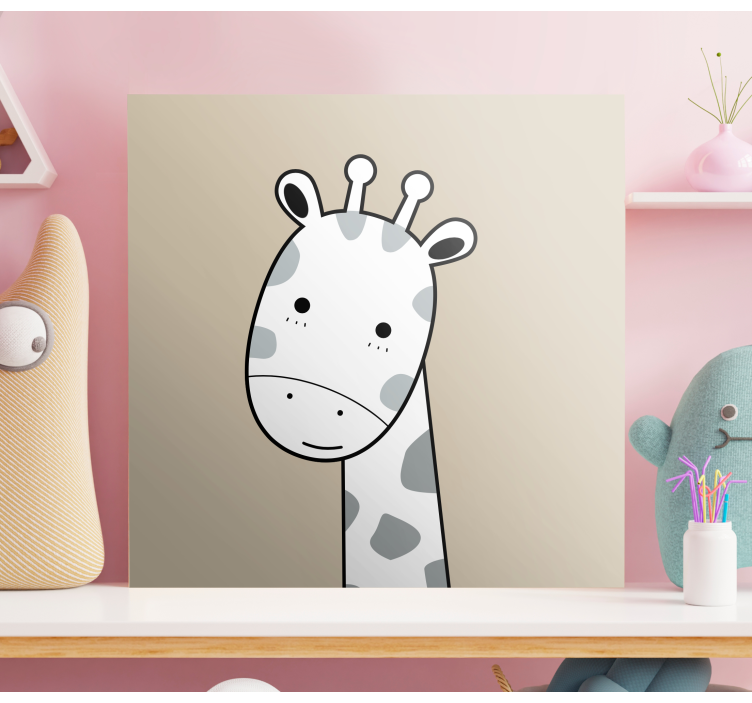 Nordic bež žirafa živalski odtis na platnu - TenStickers