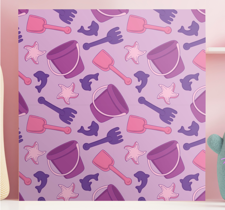 Otroško platno s podobo beach toys pattern - TenStickers