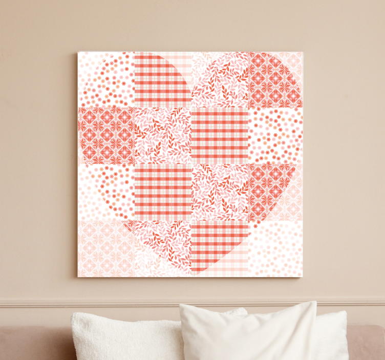 Patchwork heart design slikarska platna s sadjem - TenStickers