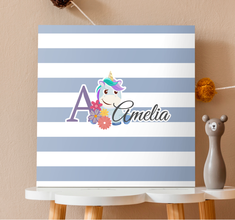 Personalised unicorn design platno s sliko samoroga - TenStickers