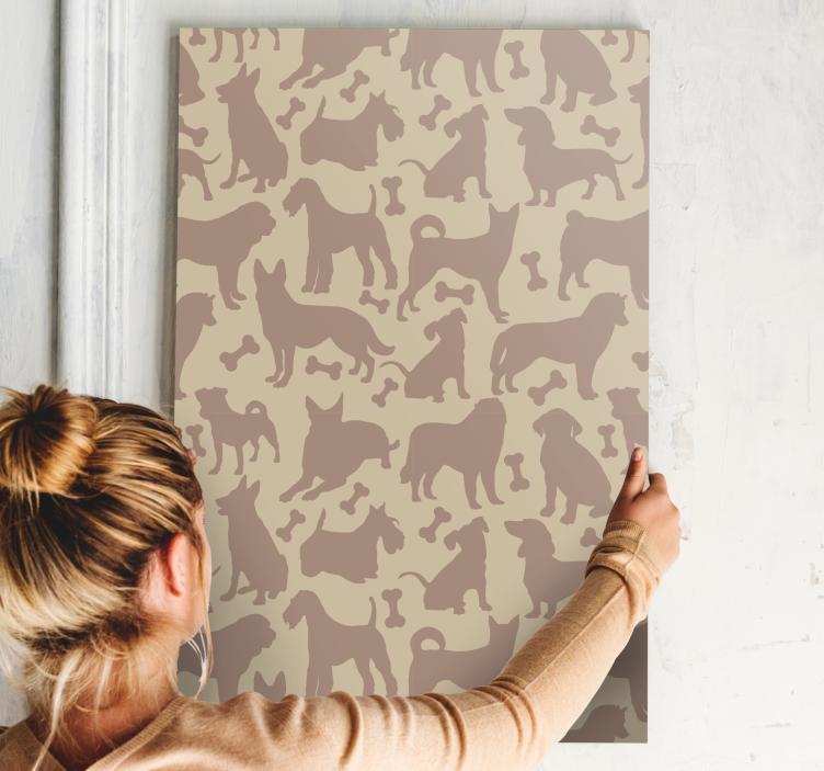 Playful canine patterns slikarstvo na platnu pes - TenStickers