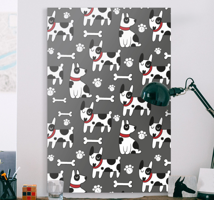 Playful dog patterns platno slikarstvo pes - TenStickers