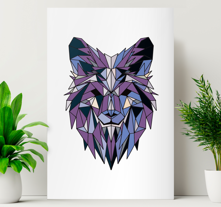 Polygonal lion face platno slika konja - TenStickers