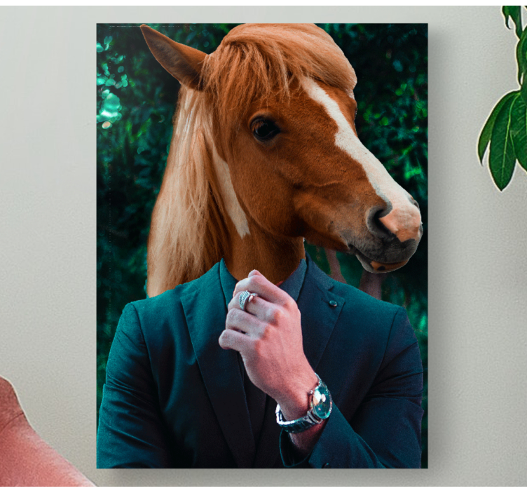 Portret konjske glave platno slika konj - TenStickers