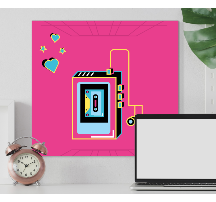 Retro cassette love platno slikanje glasbe - TenStickers