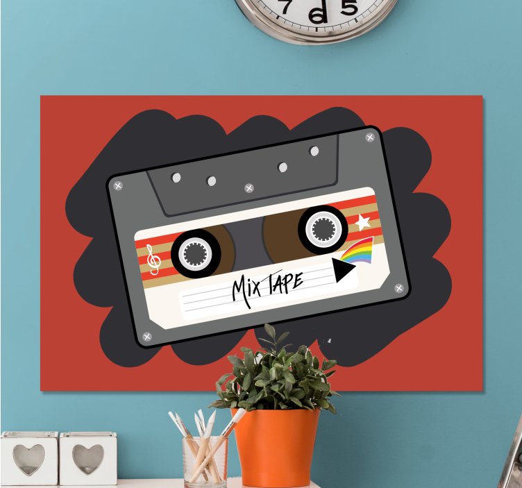 Retro mixtape design platno slikanje glasbe - TenStickers