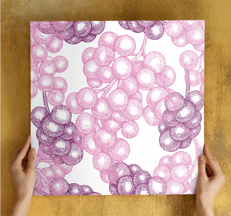 Ročno narisano roza in vijolično sadje grozdja - TenStickers