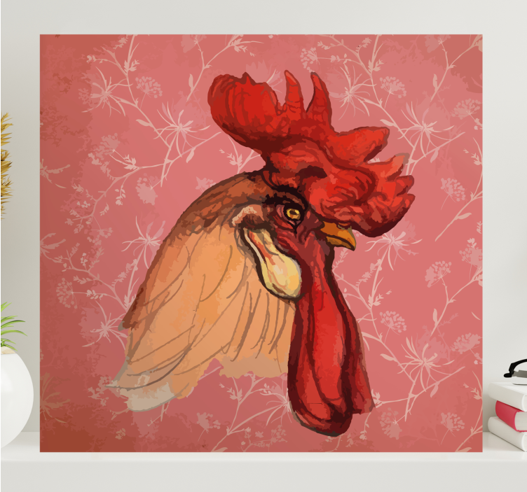 Rooster illustration platno slikarstvo psa - TenStickers