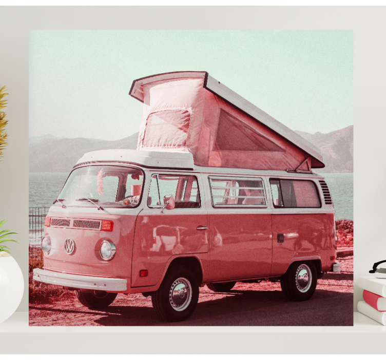 Roza vintage kombi retro platna art - TenStickers