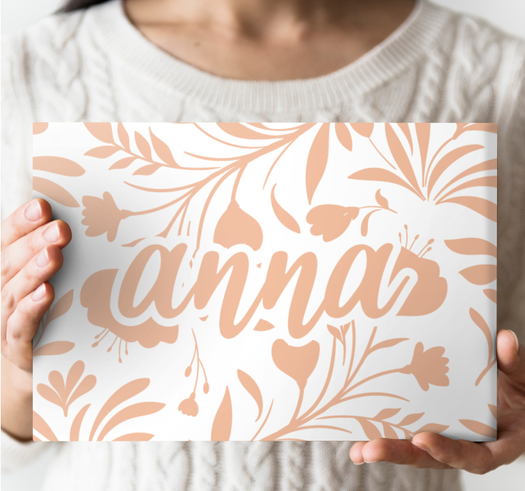 Roza vintage listi vzorec rastlinskega platna odtisi - TenStickers