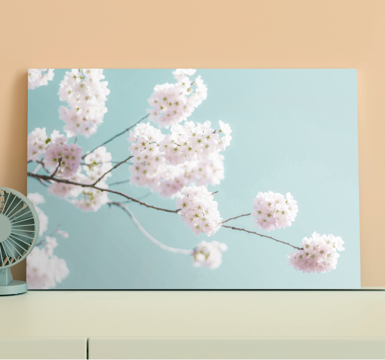 Sakura bloom stem slikarsko platno z rožami - TenStickers
