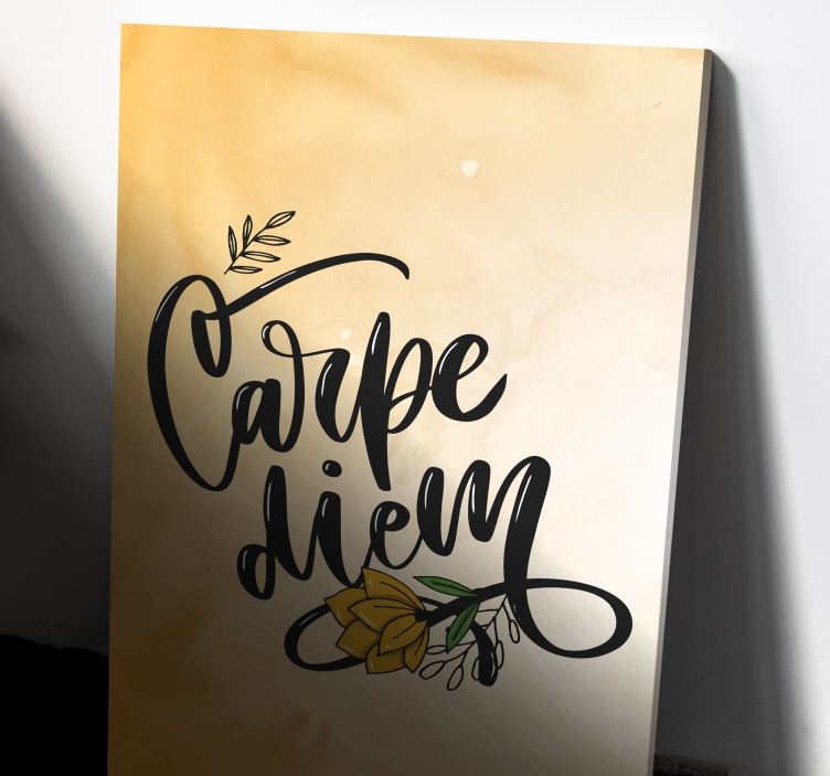 Seize the day floral platno s citatom za dom - TenStickers