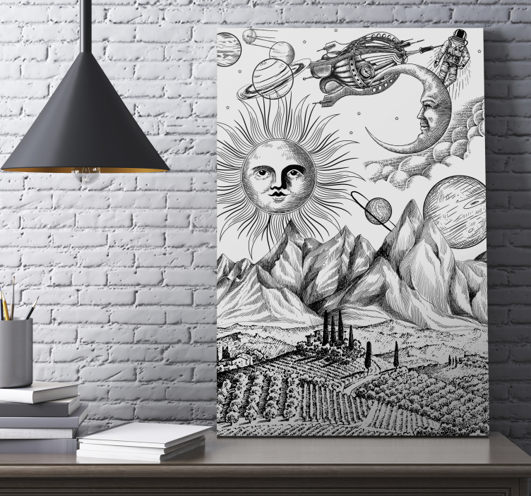 Sonce in planeti Povzetek na platnu - TenStickers