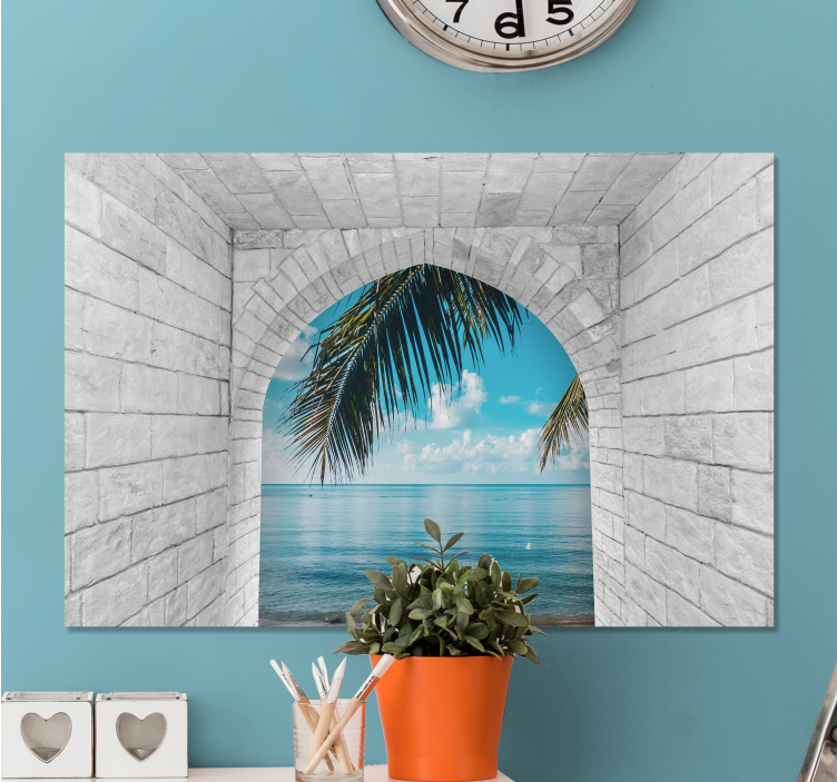 Starodavni loki s pogledom na morje 3d odtisi platna - TenStickers