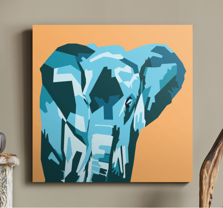 Stylized elephant portrait na platnu - TenStickers