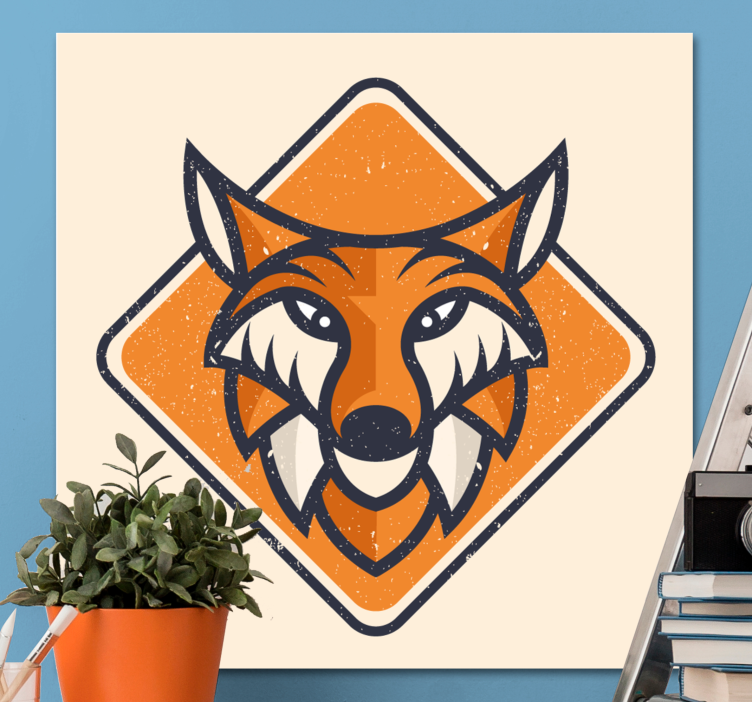 Stylized fox icon platno slikarstvo psa - TenStickers