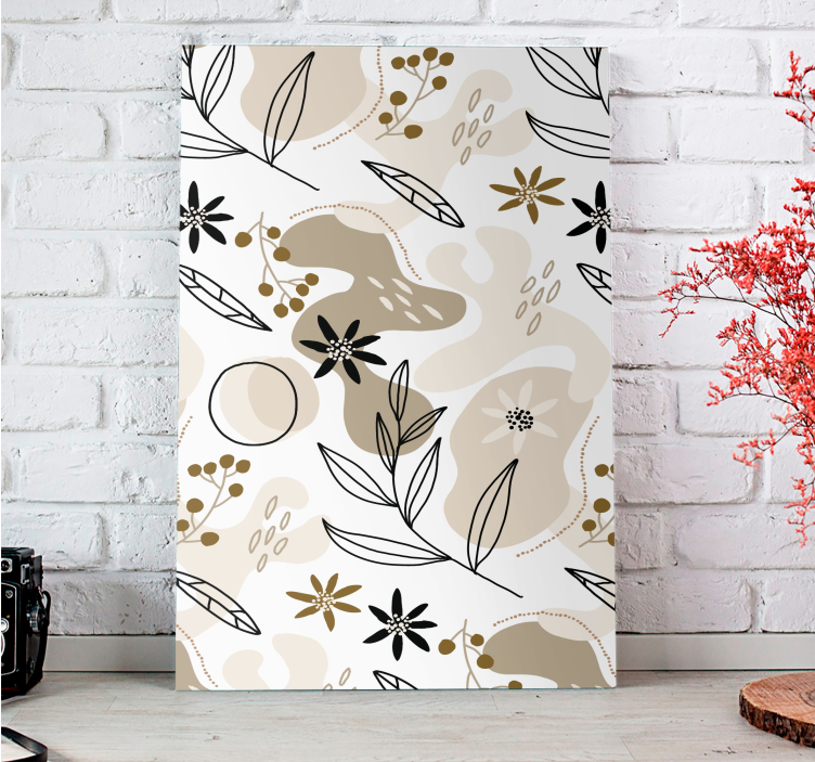Stylized plant motif slikarsko platno z rastlinami - TenStickers