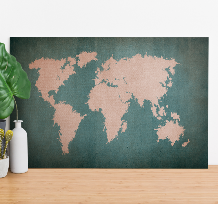 Stylized world map platno s sliko sveta - TenStickers