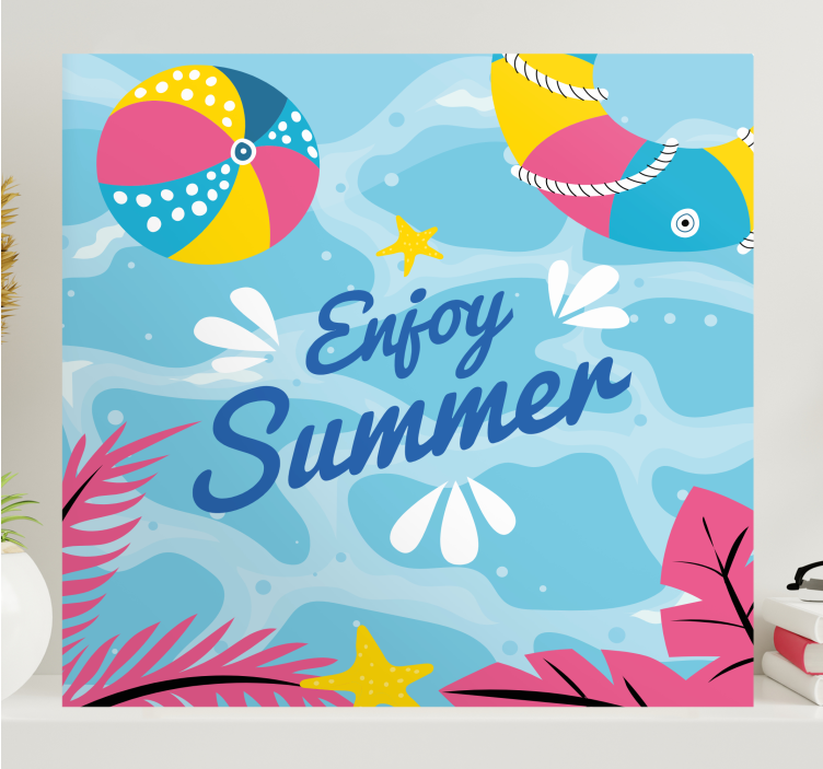Summer beach fun na platnu s športnimi motivi - TenStickers