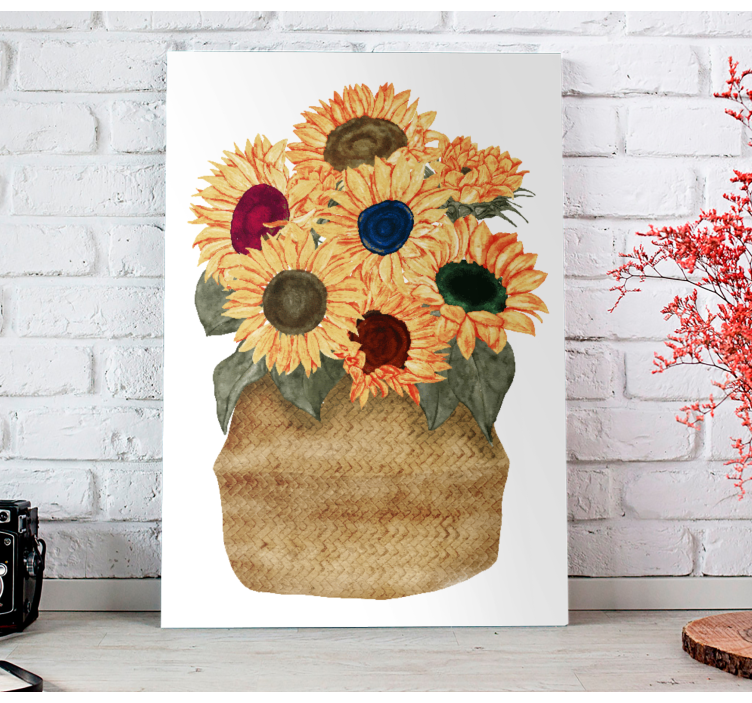 Sunflower bouquet slikarsko platno z rožami - TenStickers